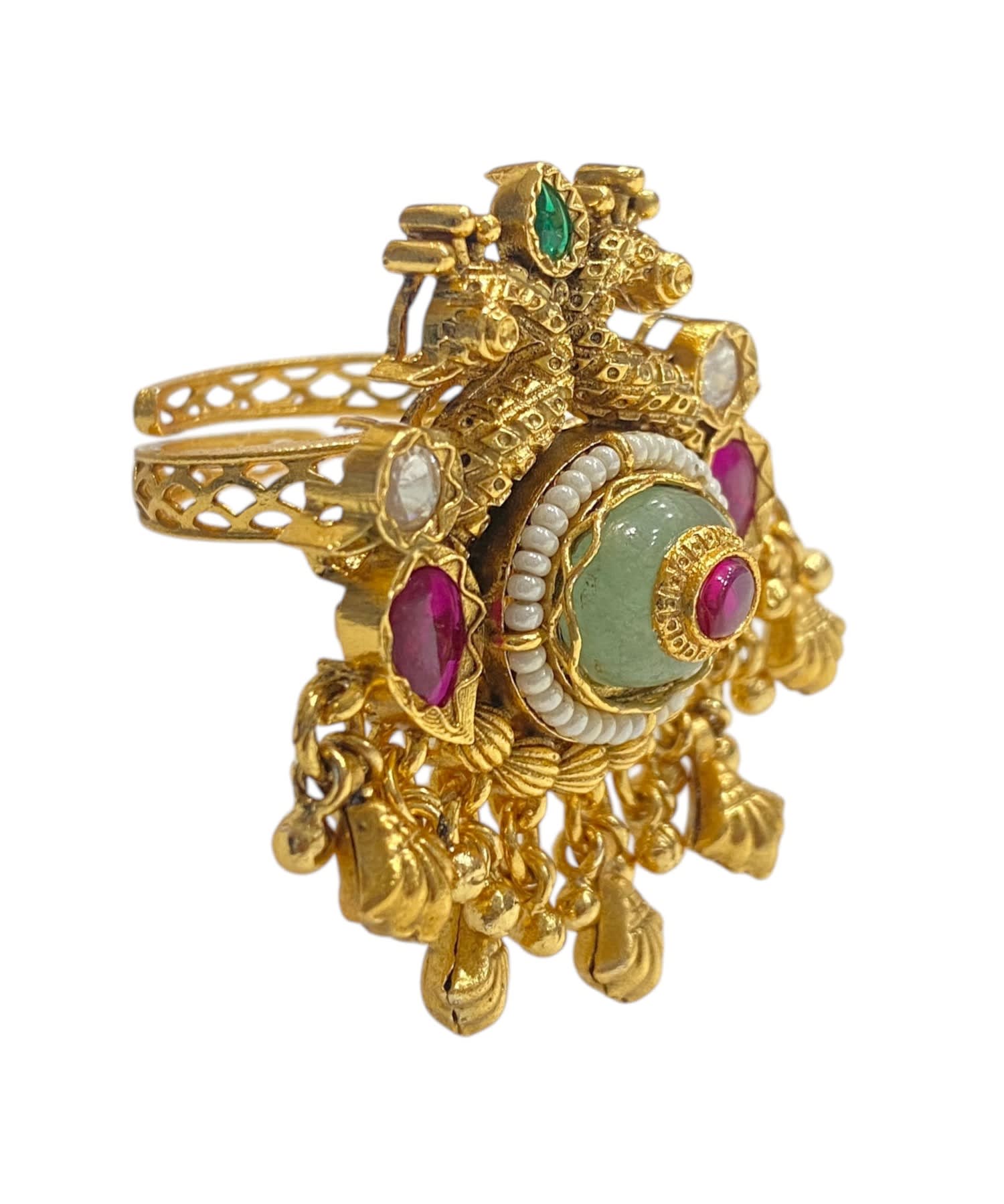 Navratri Meenakari Statement Ring — handcrafted finger-rings by Sirini Jewellery - back view