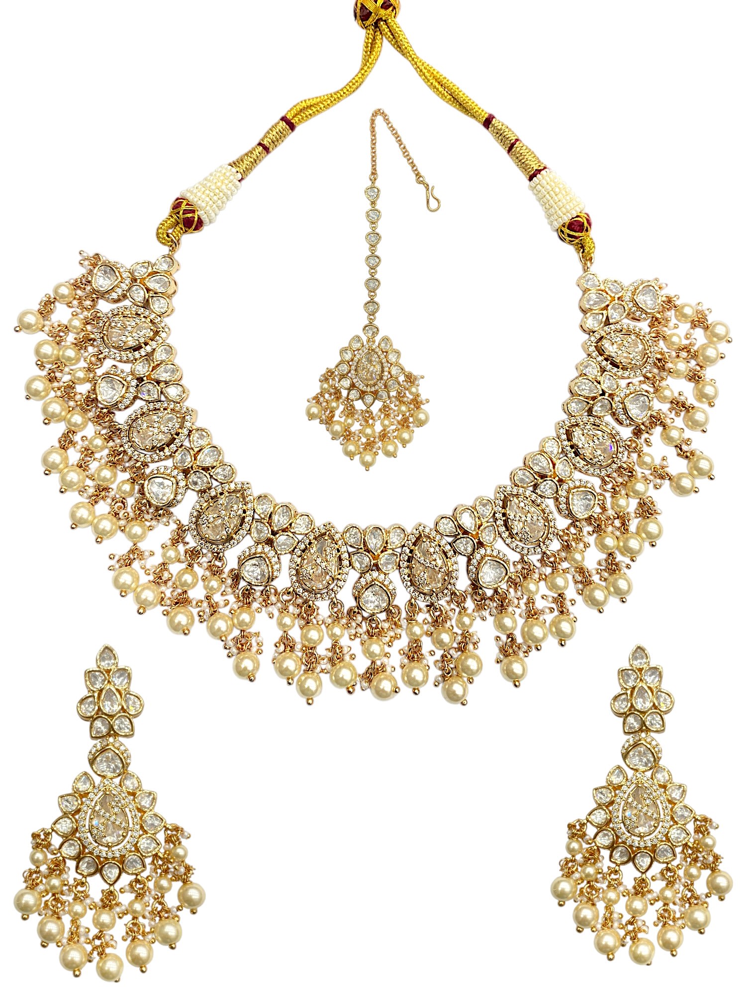 Bridal Kundan Haar Set — handcrafted necklace-sets by Sirini Jewellery - back view