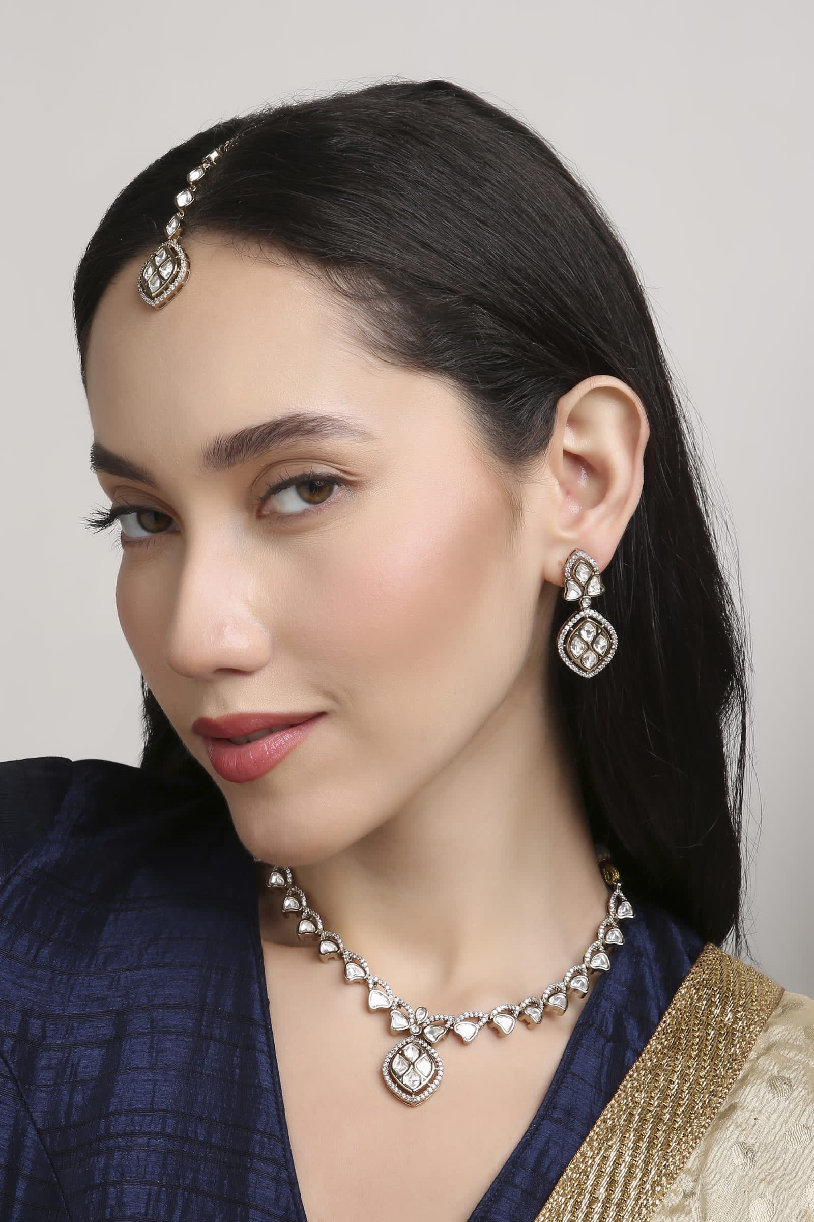 Bridal Antique Gold Long Haar — handcrafted necklace-sets by Sirini Jewellery