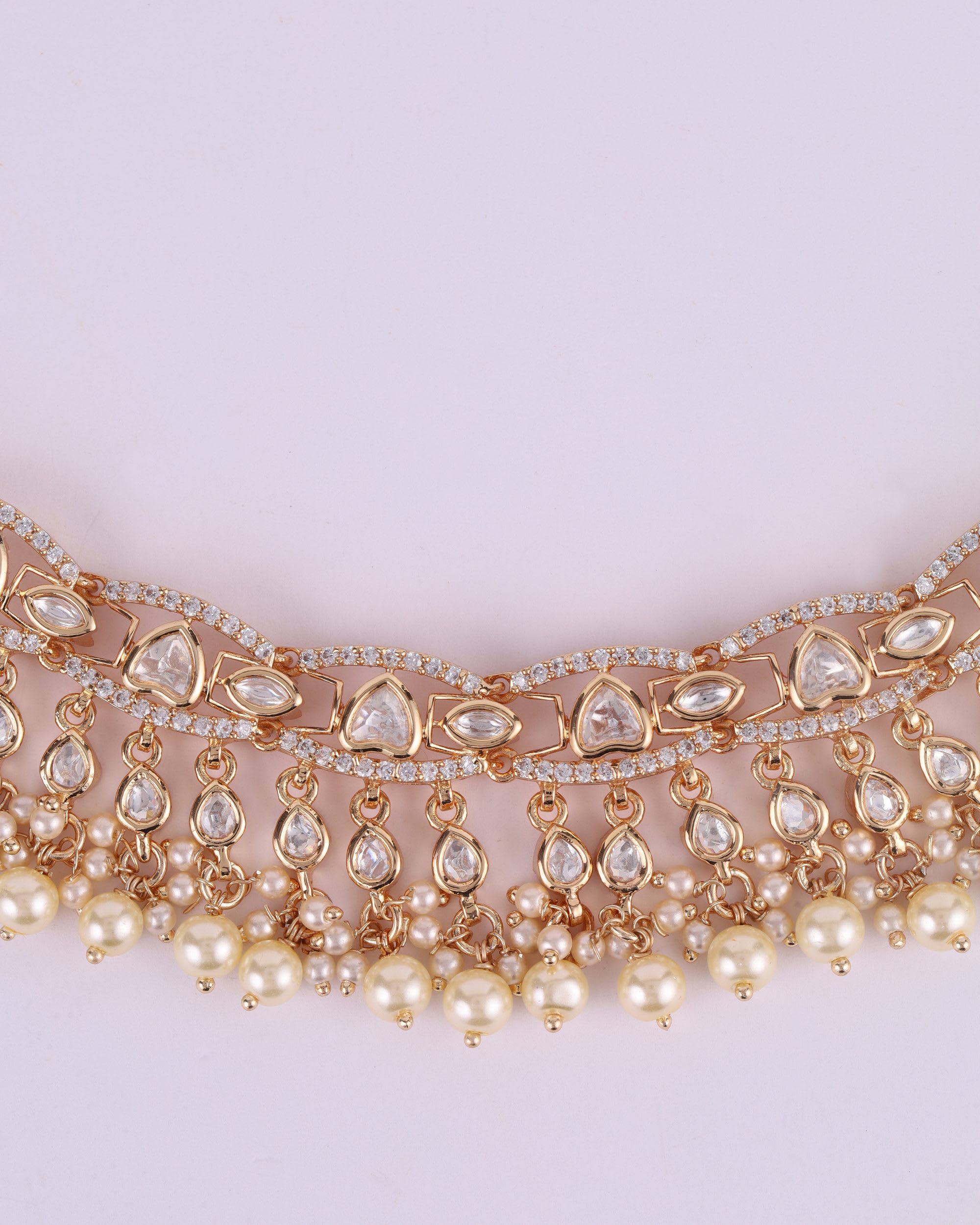 Vivaah Polki Gold Necklace Set thumbnail 3