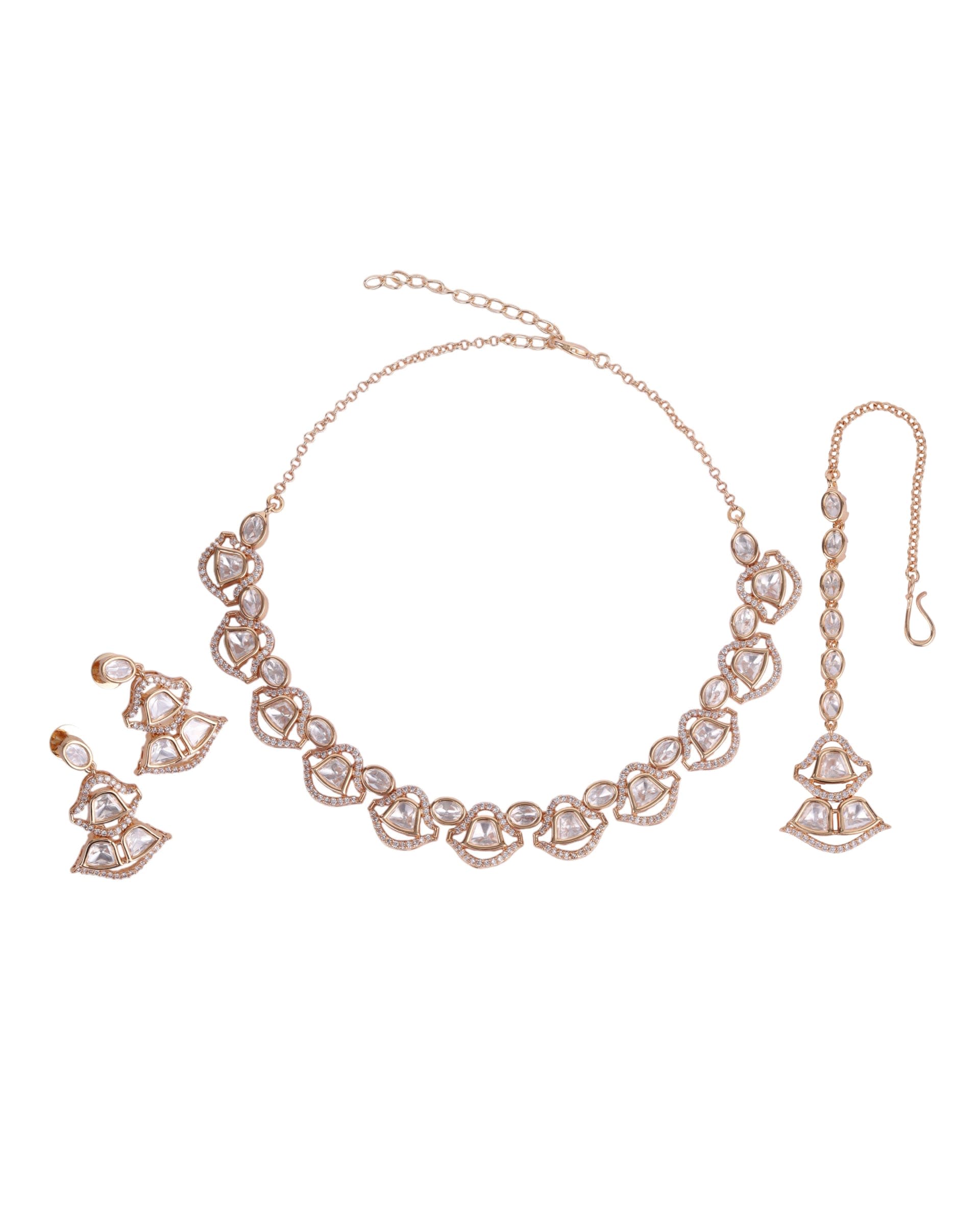 Reception Kundan Necklace Set — handcrafted necklace-sets by Sirini Jewellery