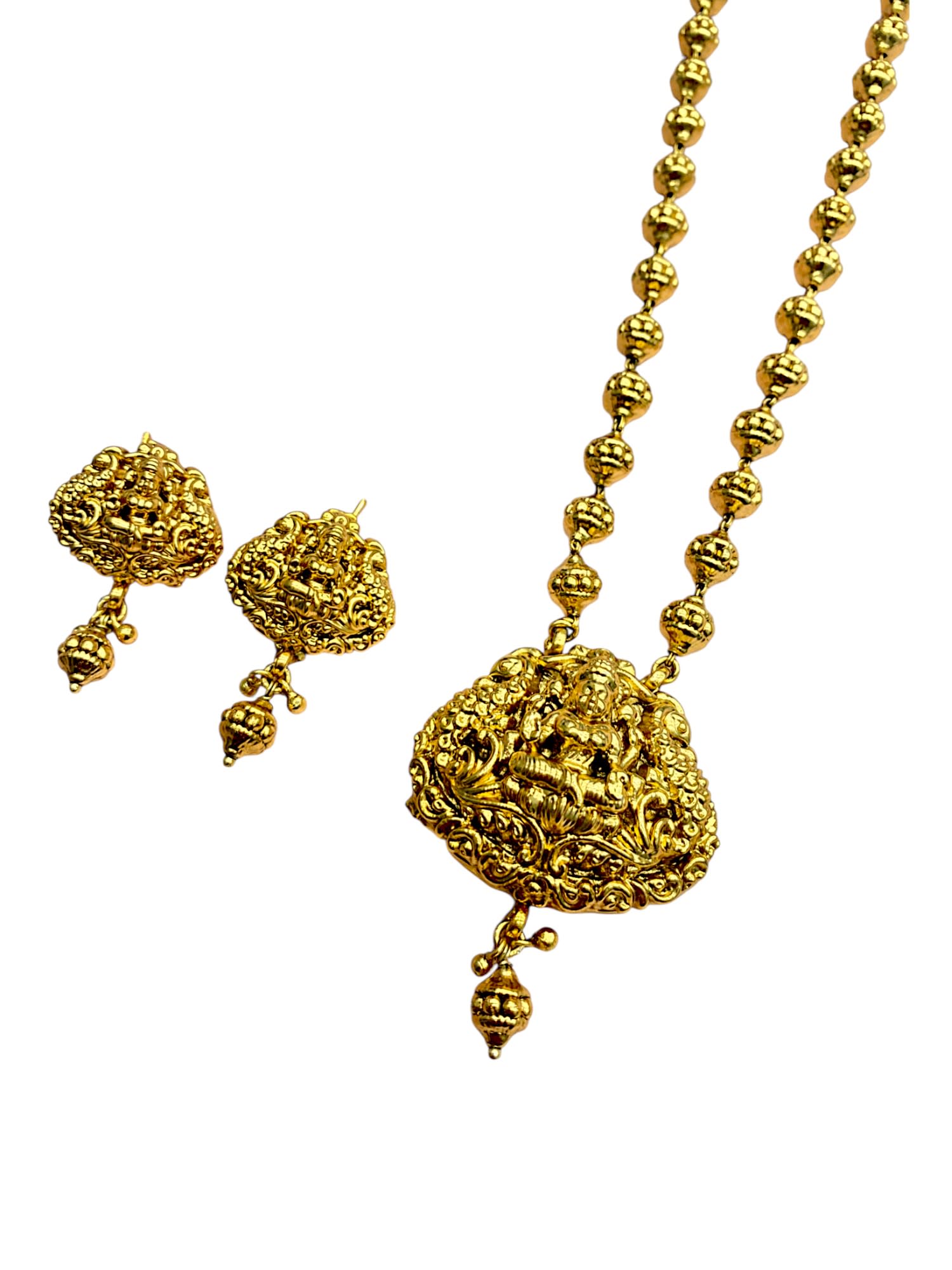 Festive Silver Polki Pendant Set thumbnail 3