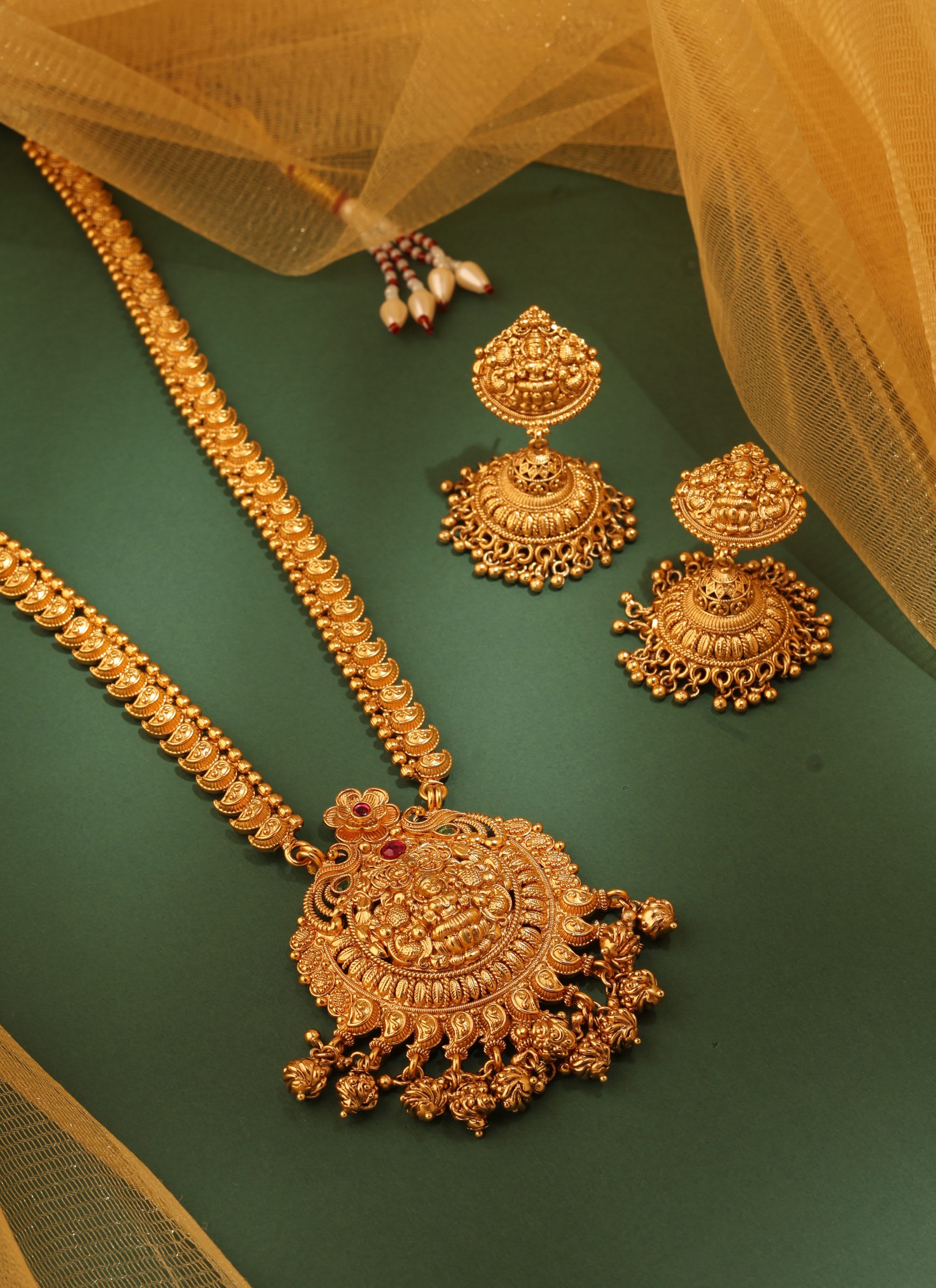 Sangeet Silver Meenakari Long Haar thumbnail 3