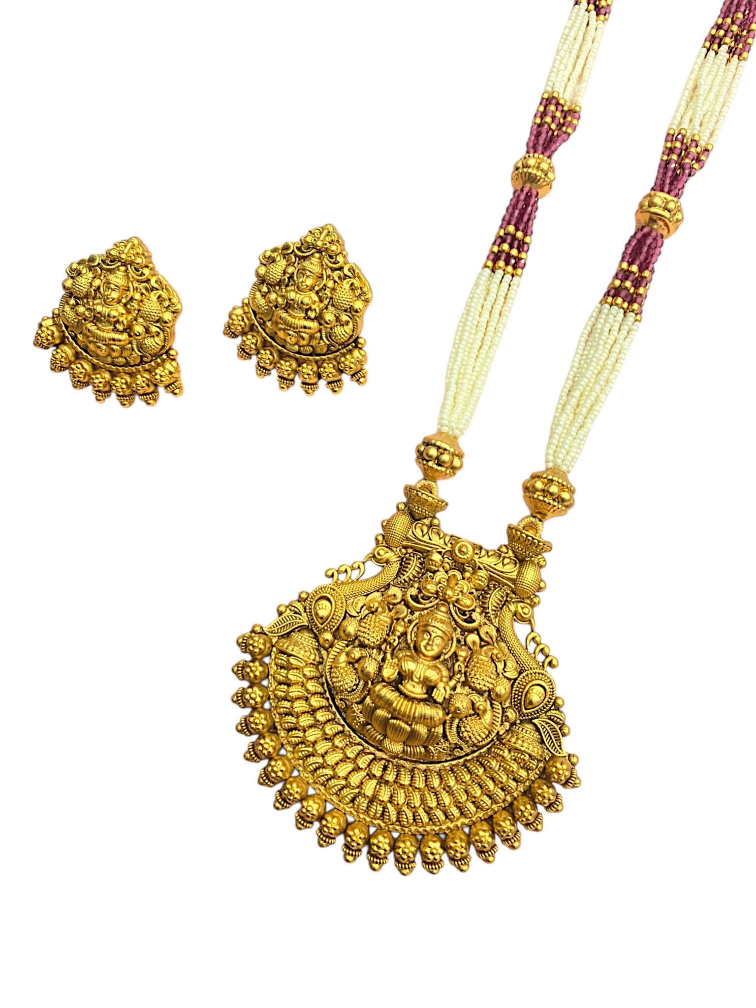 Bridal Silver Kundan Pendant Set thumbnail 6