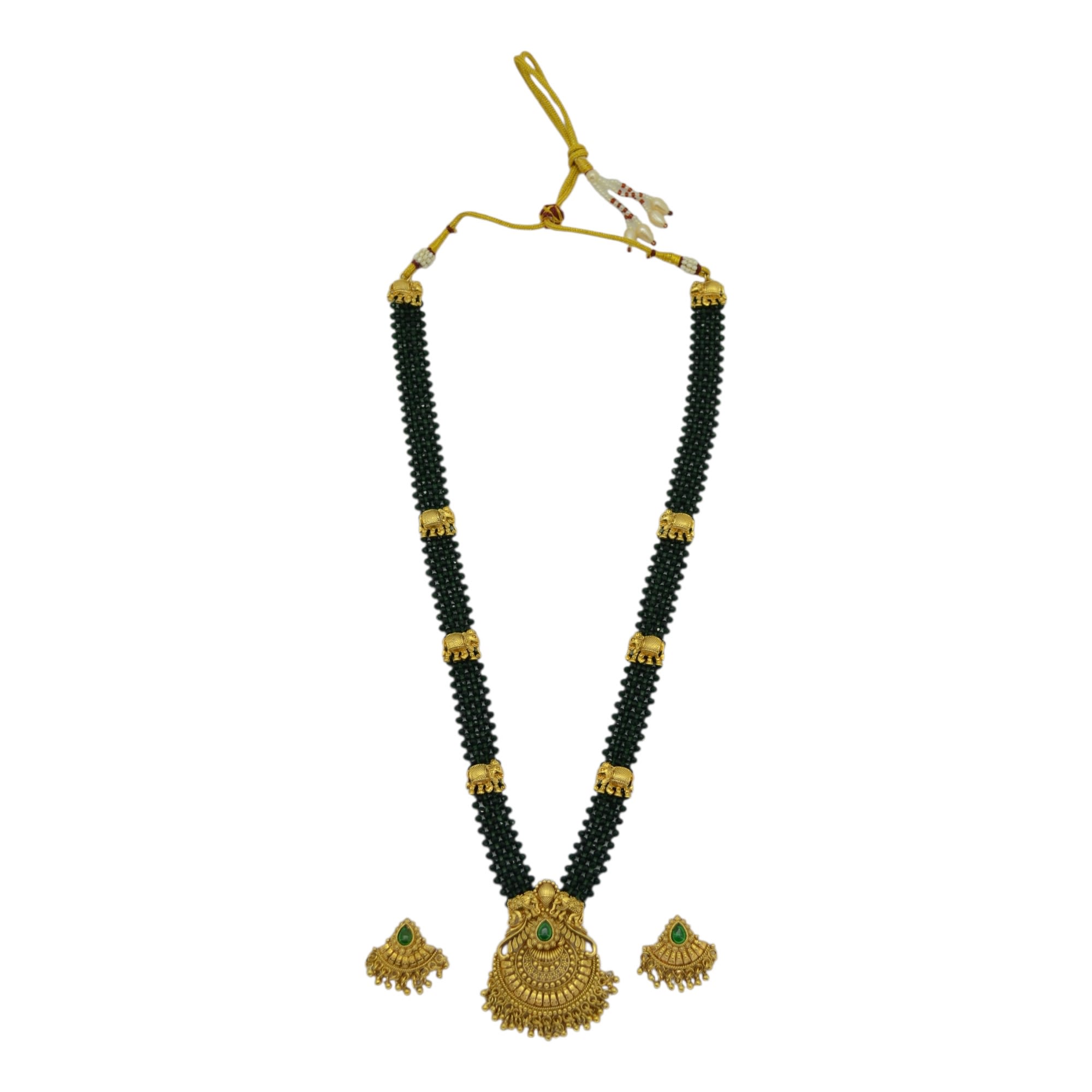 Sangeet Silver Polki Pendant Set — handcrafted necklace-sets by Sirini Jewellery