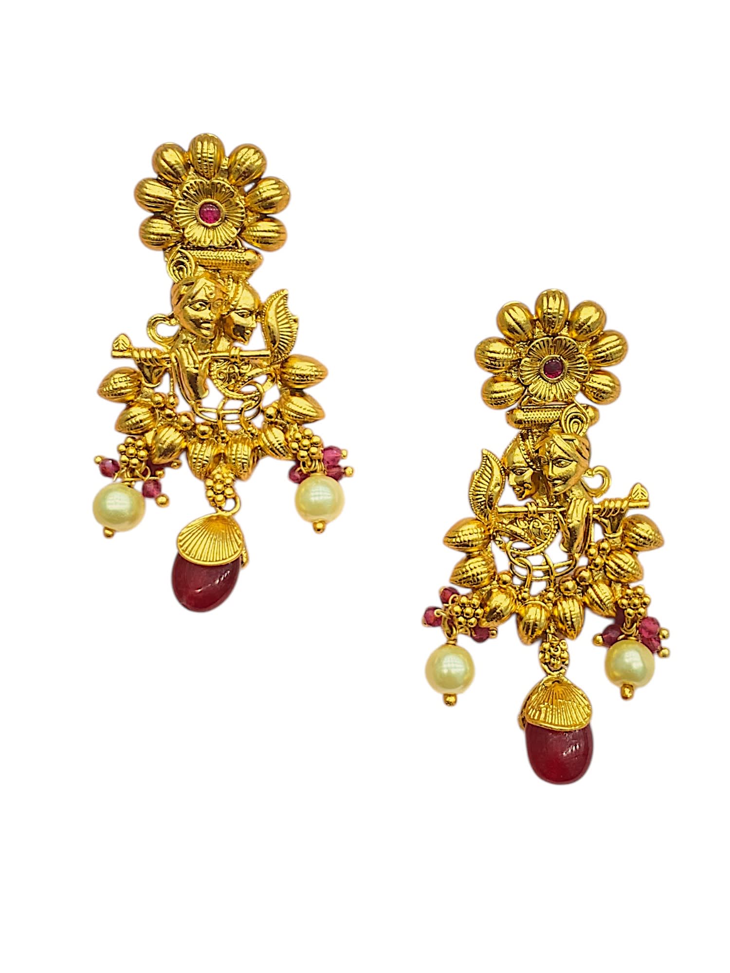 Teej Polki Long Haar Set — handcrafted long-sets by Sirini Jewellery - back view