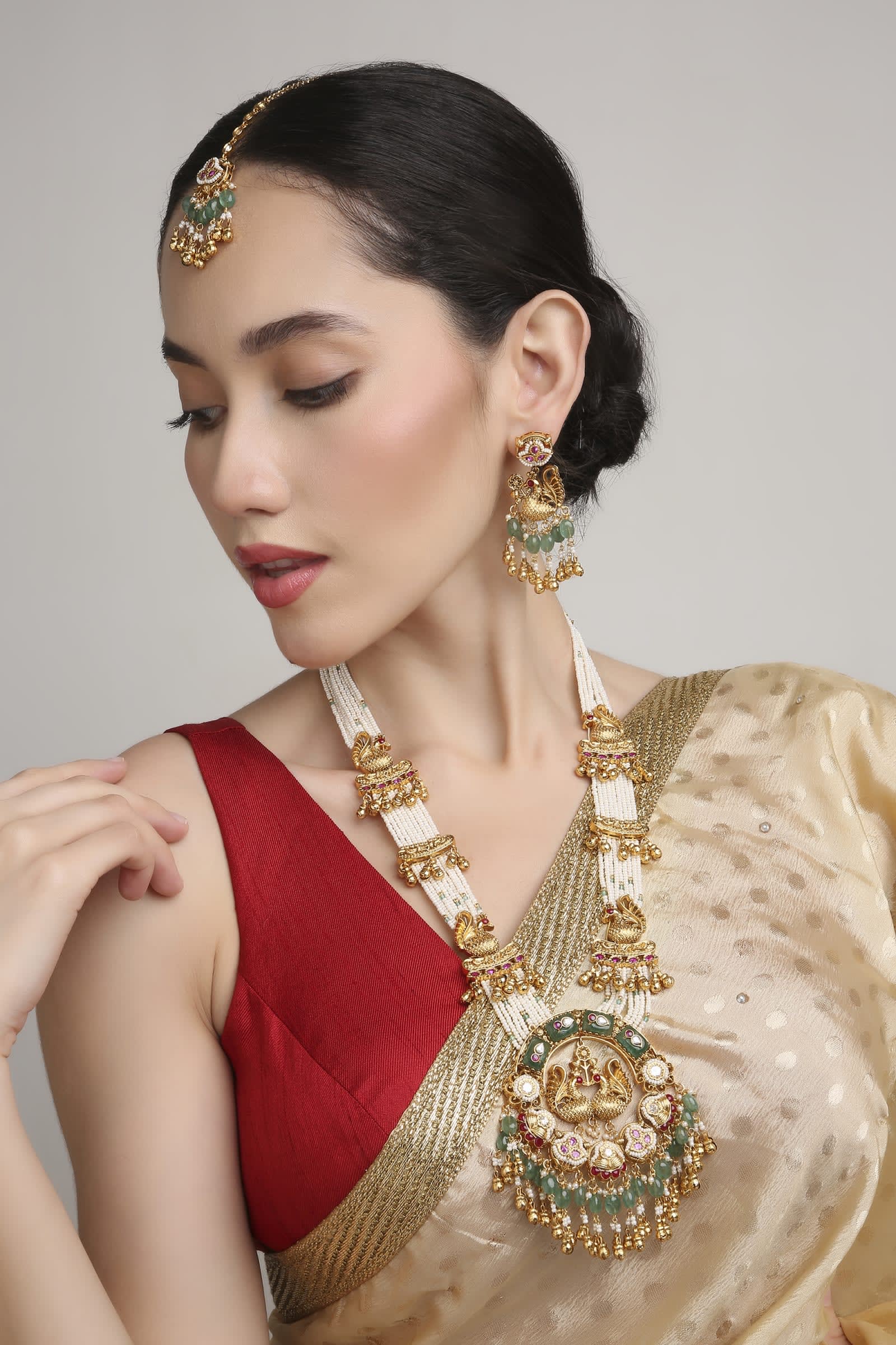 Dulhan Antique Kundan Long Haar thumbnail 5