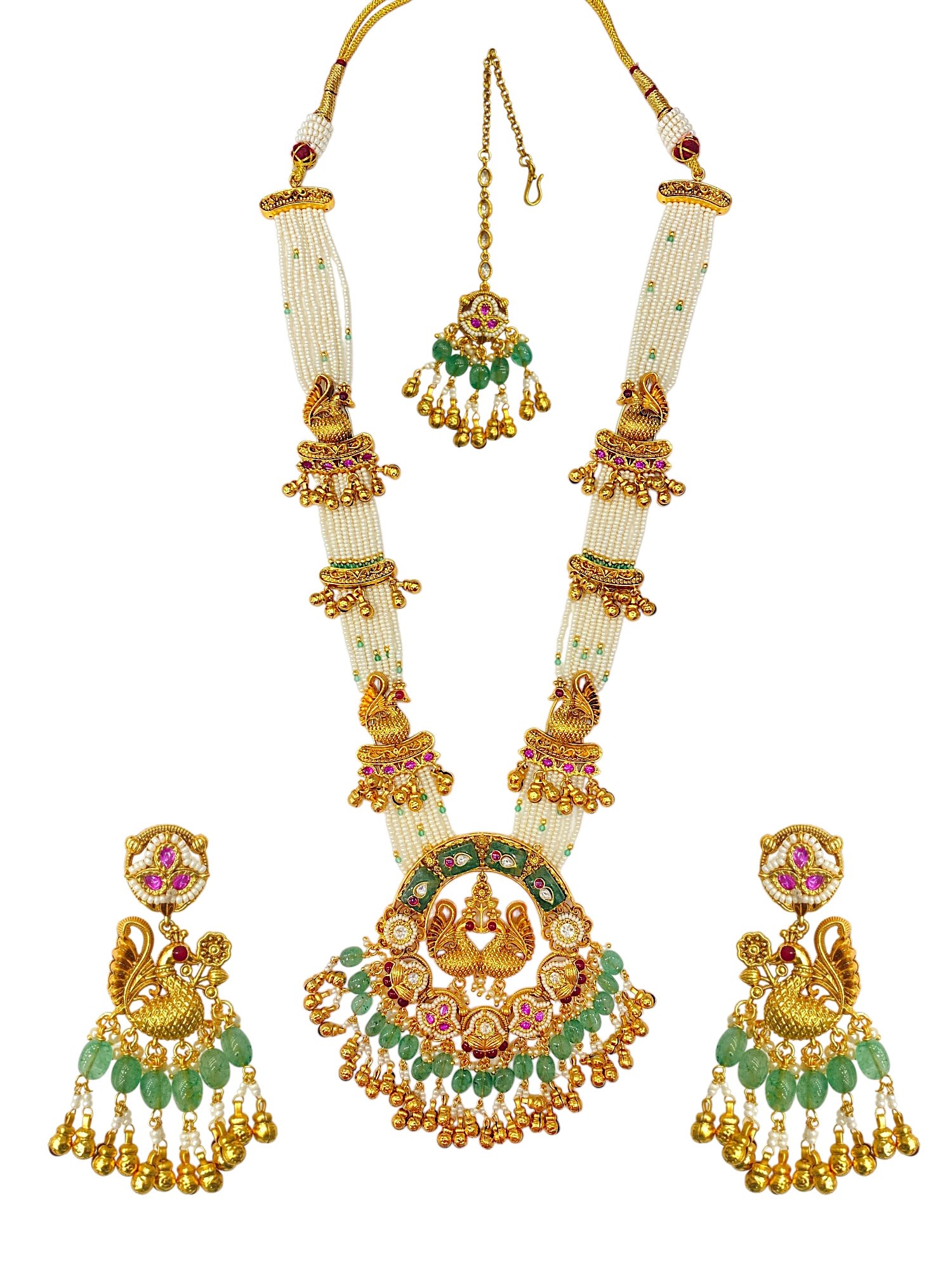 Dulhan Antique Kundan Long Haar — handcrafted long-sets by Sirini Jewellery - back view