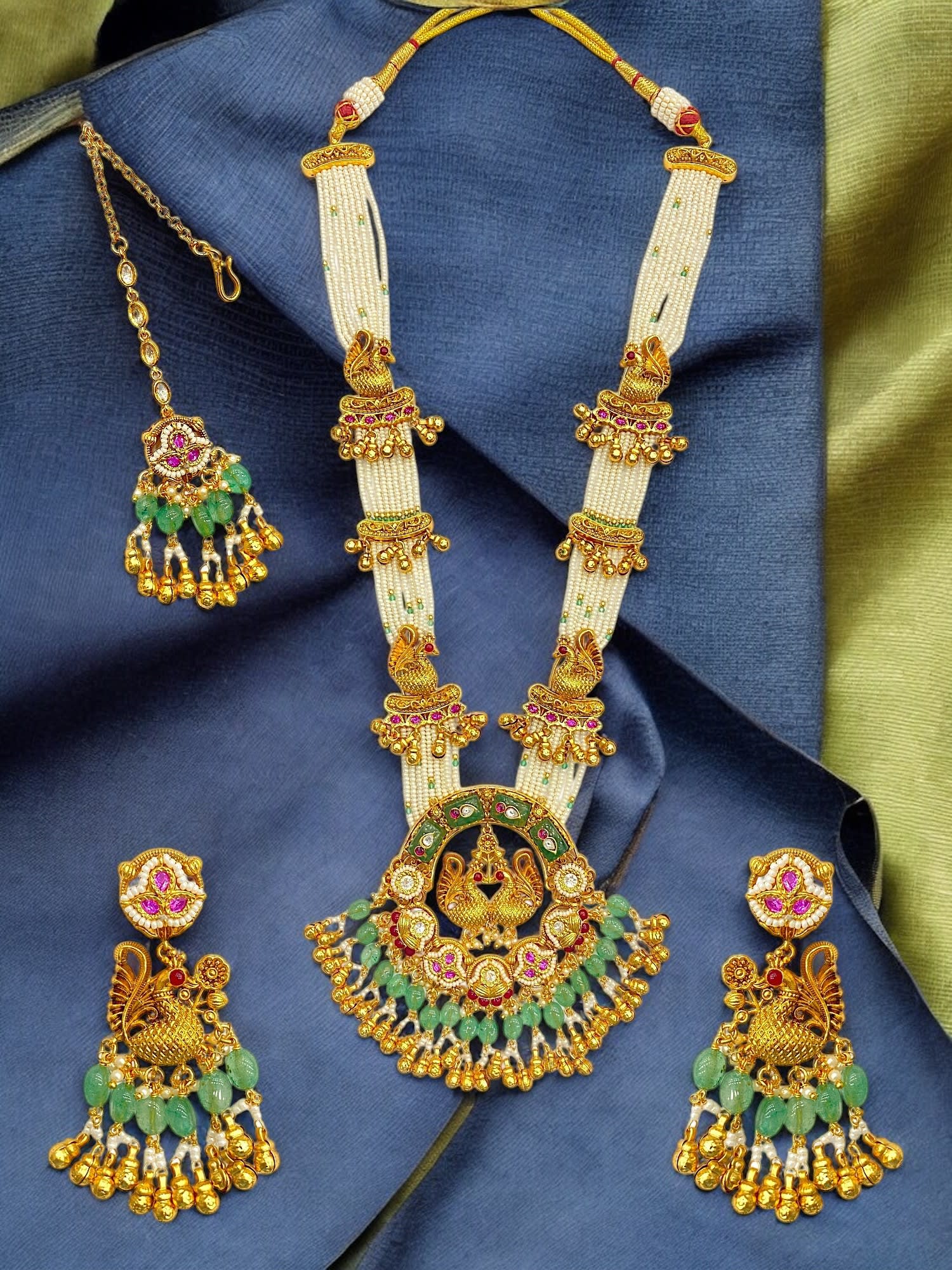 Dulhan Antique Kundan Long Haar thumbnail 6