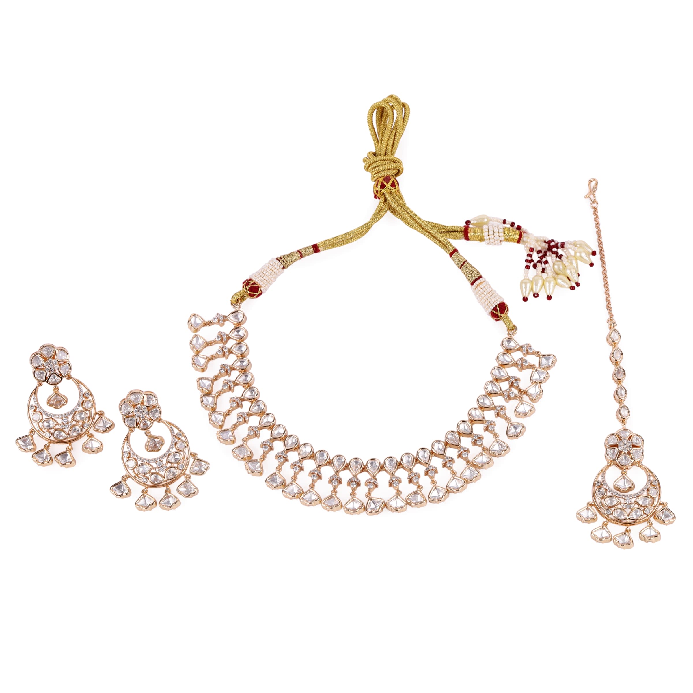 Bridal Brass Kundan Choker Set — handcrafted necklace-sets by Sirini Jewellery