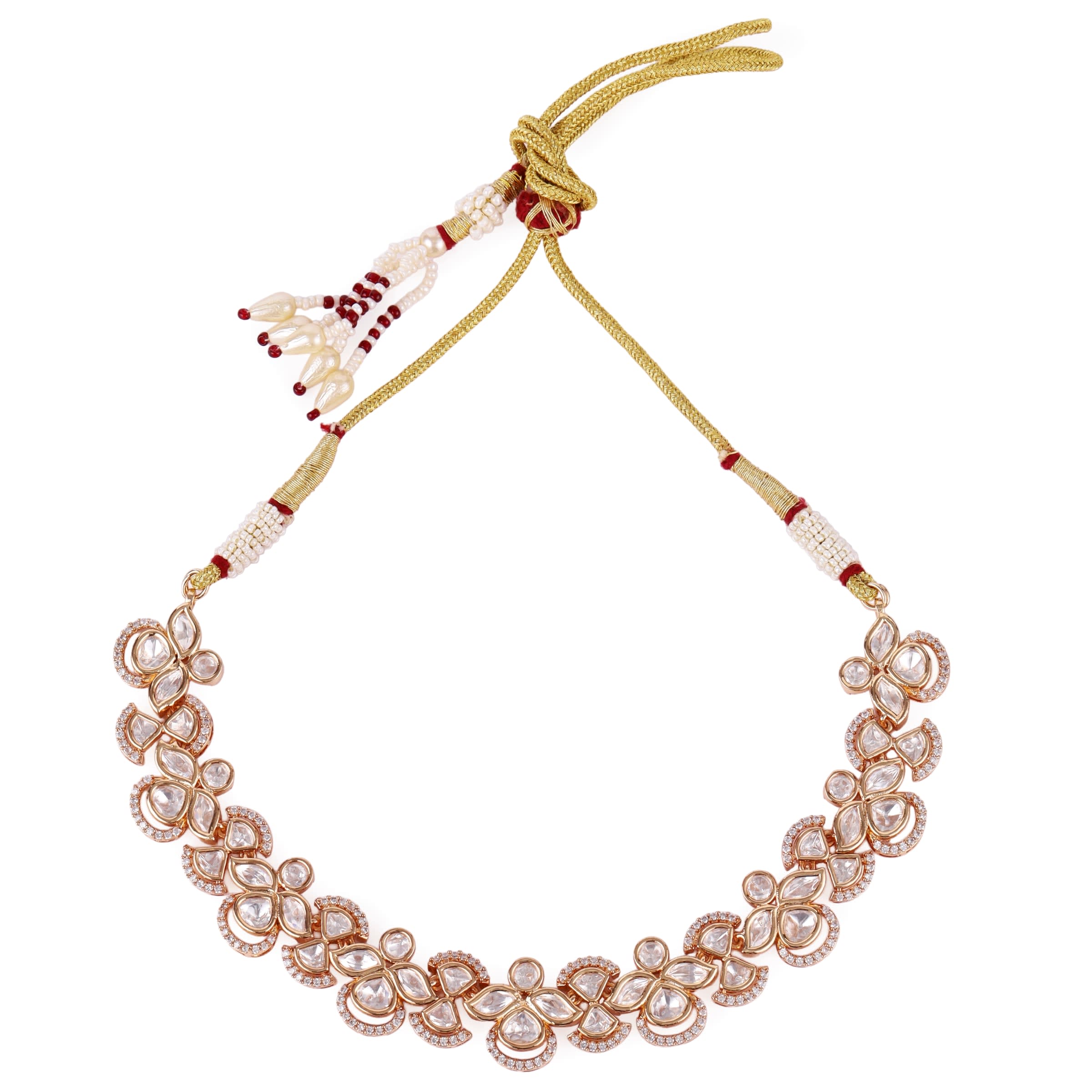 Puja Antique Gold Necklace Set thumbnail 3