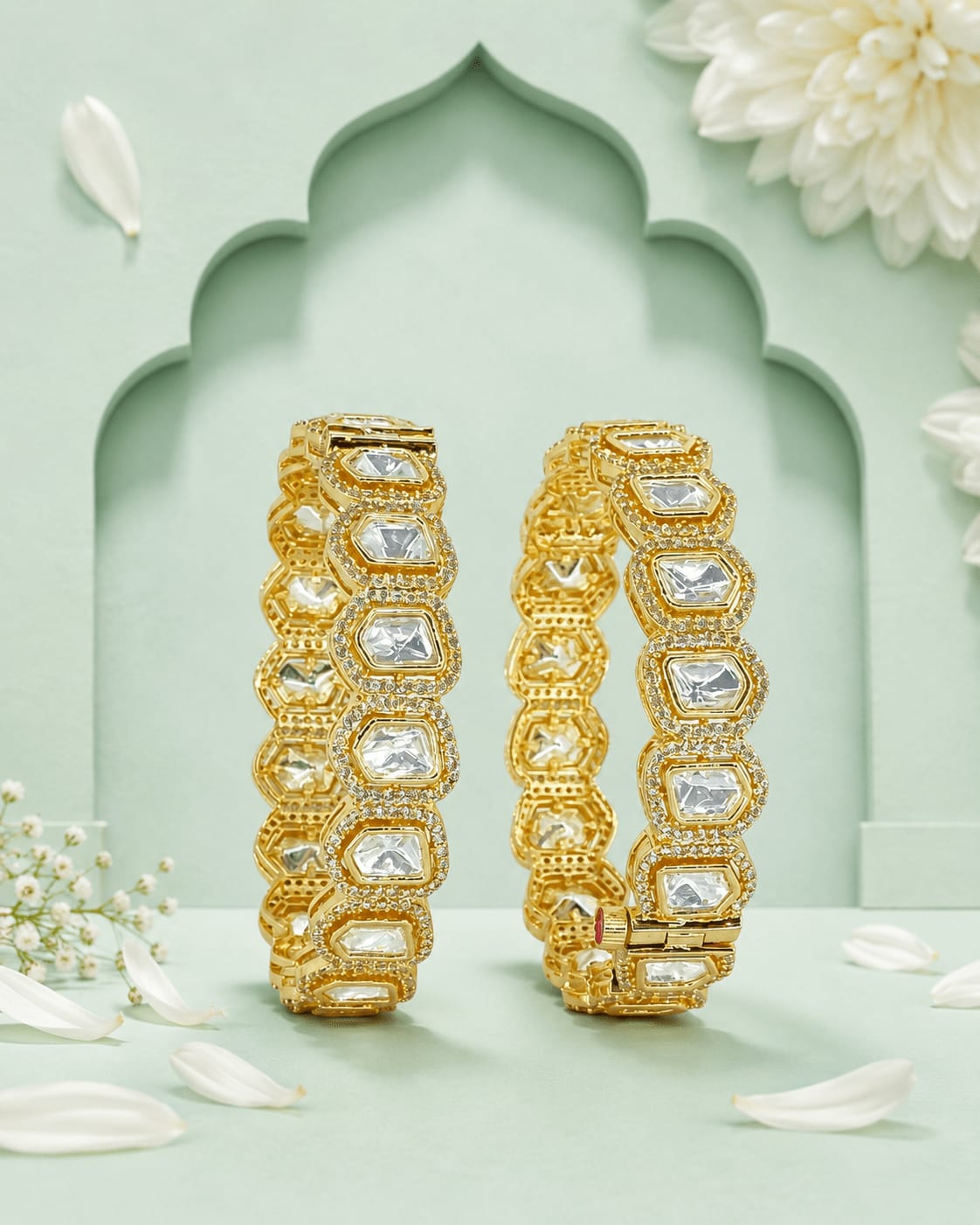 Navratri Kundan Kada Set — handcrafted bangles by Sirini Jewellery