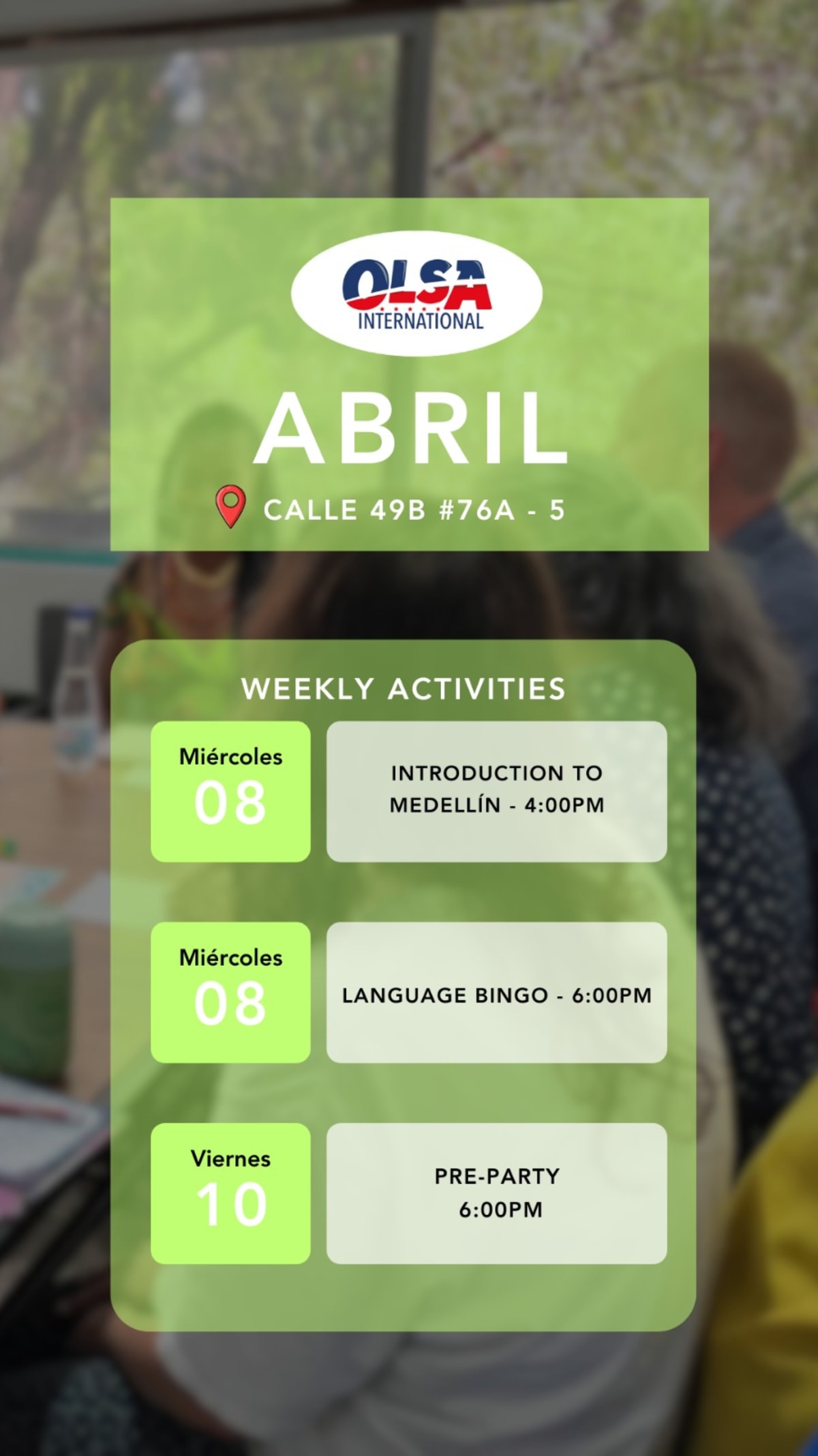 OLSA International Weekly Activities