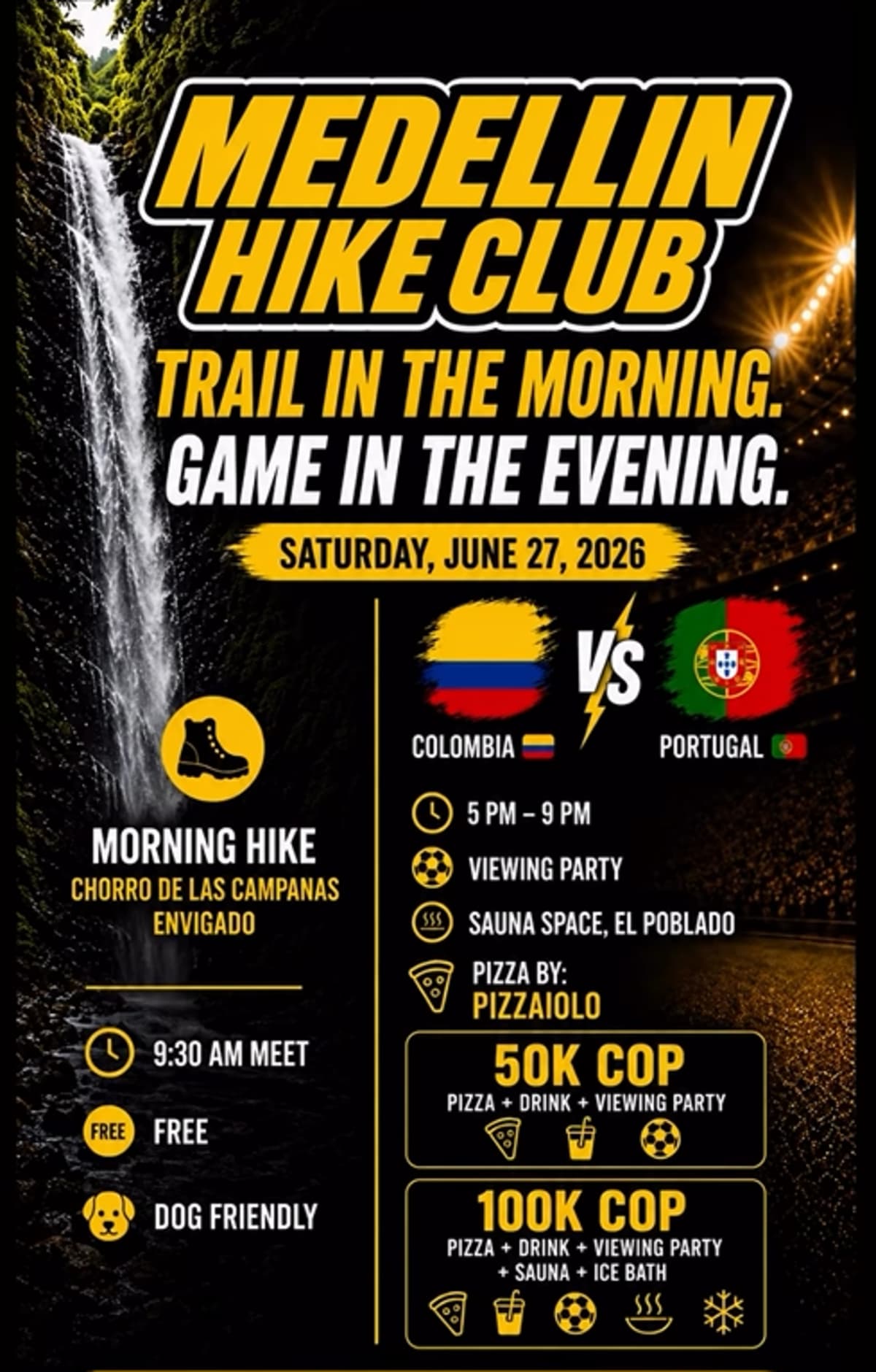 Hike at Chorro de las Campanas + World Cup Viewing Party