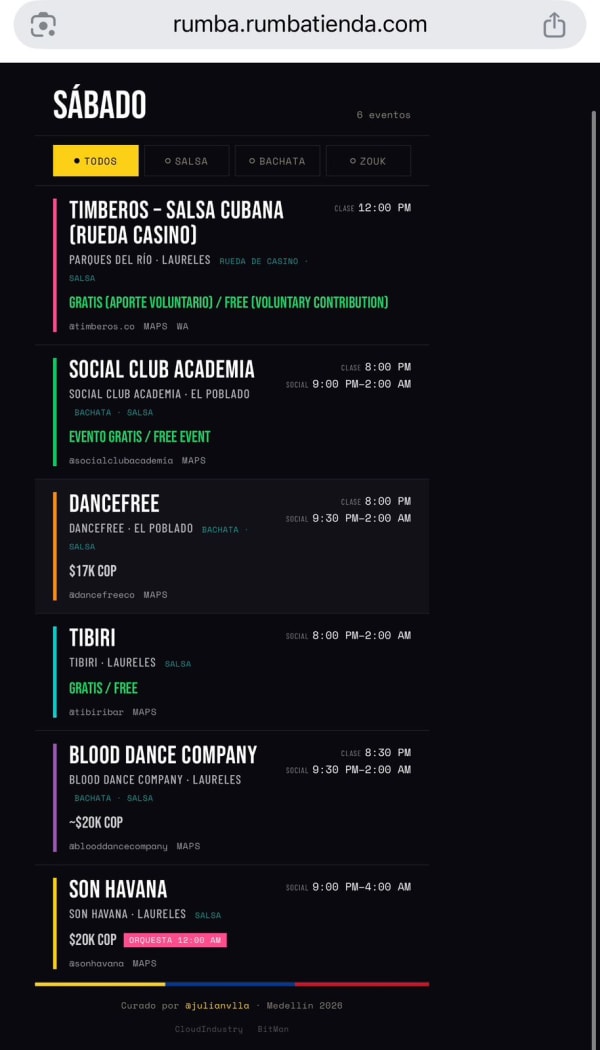 Where to Dance Tonight Saturday in Medellin