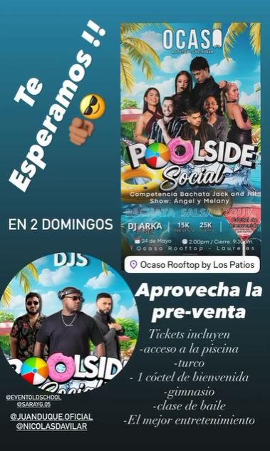 Tropical Social Dance Event at Ocaso Rooftop