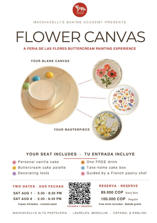Flower Canvas – Feria de las Flores Buttercream Painting Experience