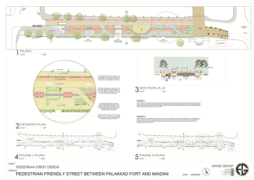 Pedestrian friendly street near Palakkad fort - Urban Design
