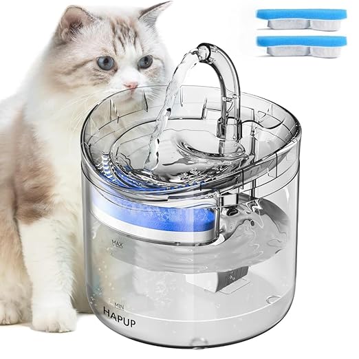 AONBOY Cat Water Fountain Blue Flower Cat Fountain Cute Small Pet Water Fountain - for Kitten Kitty & Small Dogs - 2L