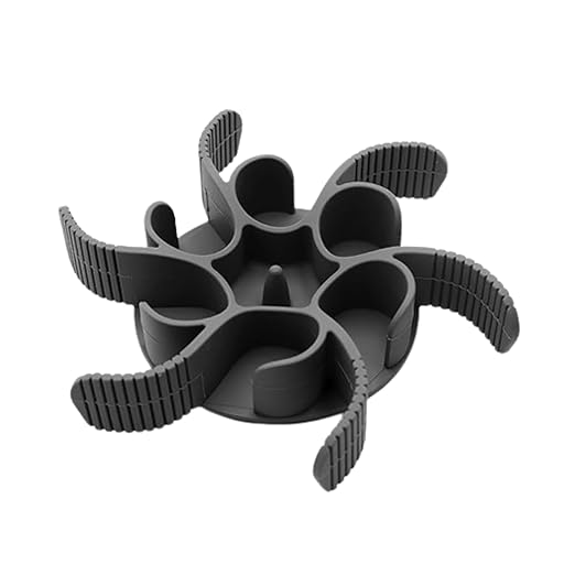 KEEGUD Slow Feeder Dog Bowl Insert with Octopus Suction Cups - Super Firm, Cuttable Design for Large & Medium Breeds - Compatible with Regular Elevated (Slate Grey)