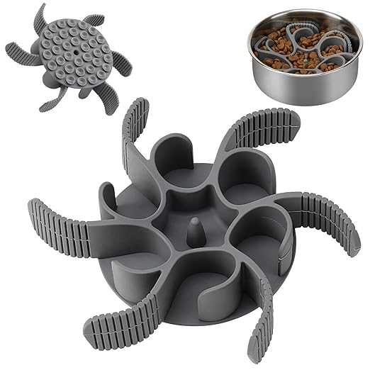 ANIPAW Dog Slow Feeder Bowls Silicone Spiral Pet Food Feeder Insert to Slow Down Eating for Large Medium Small Breed Dogs Perfect with Stainless Steel Glass Ceramic Pet Bowls