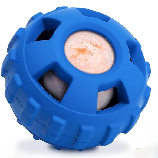 DOGGIEMON Dog Chew Toys for Aggressive Chewers Large Medium Breeds, Puzzle Toys Interactive Treat Dispensing Slow Feeder Indestructible Durable Safe Rubber Teeth Clean Toys (Blue Small)