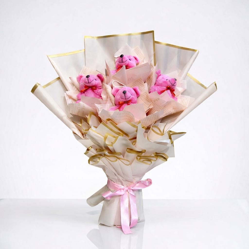 Pink Teddy Bouquet
