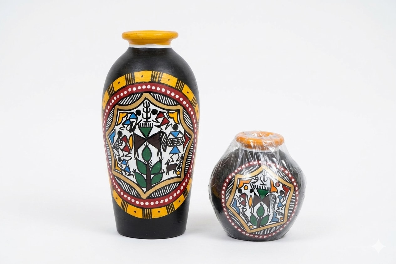 Madhubani Painted Terracotta Vase
