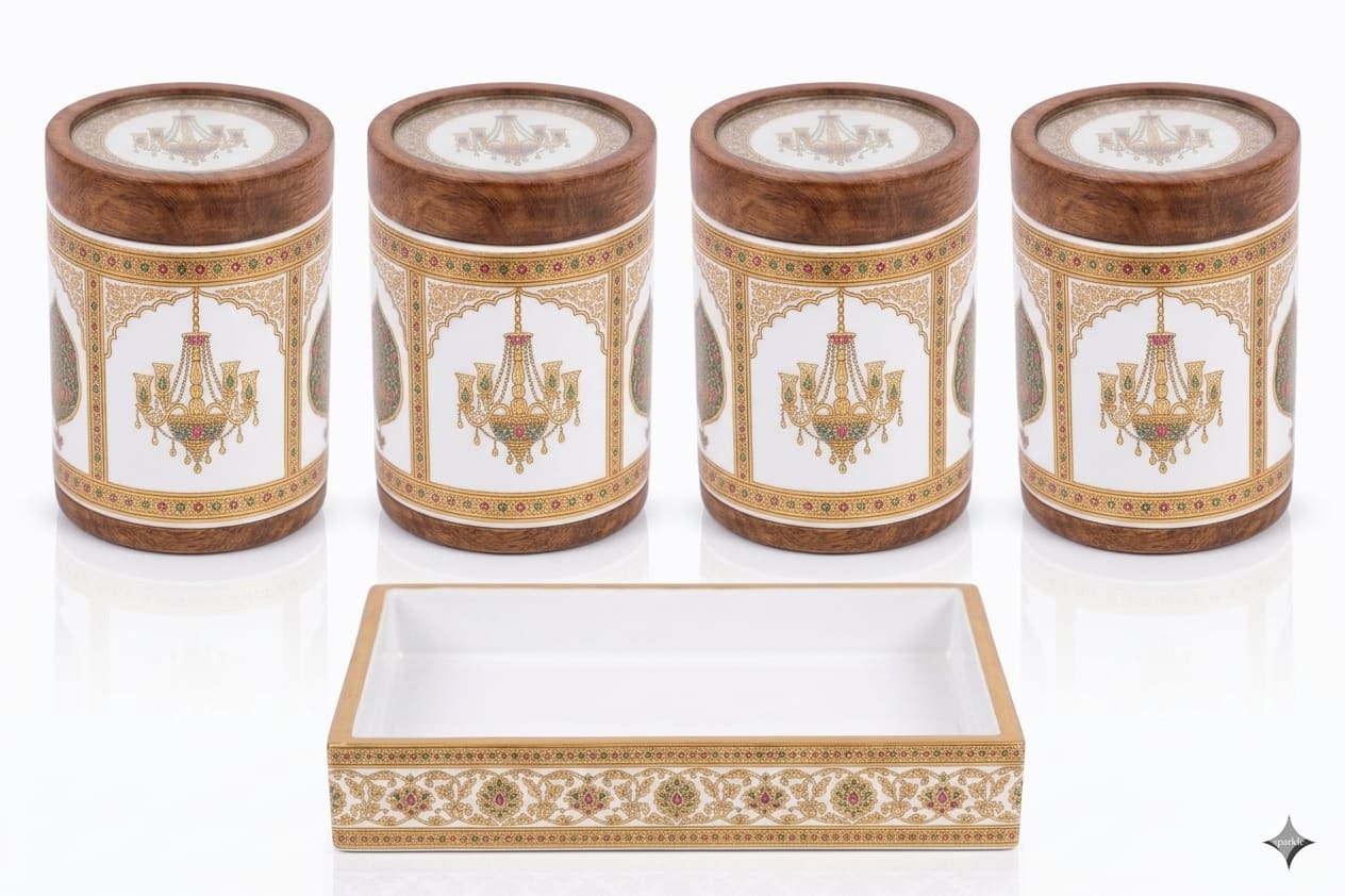 Meenakari Stainless Steel Dabba Box Set