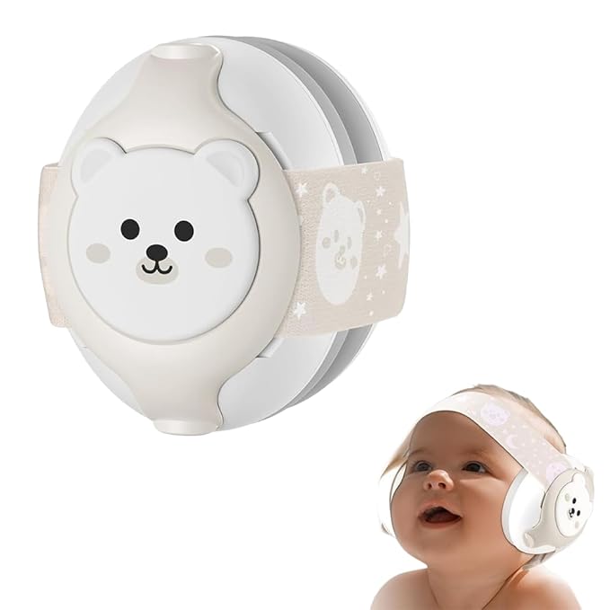 YOMAUIYEE Baby Hearing Protection Earmuffs (0–48 Months) | Passive Noise Reduction | Non-Electronic | Travel Essentials with Carrying Bag Earmuffs for Sleep/Airplane/Outdoor (Starlight)