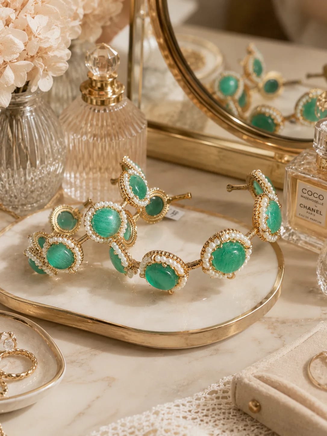 Mint Pearl Heritage Bangles