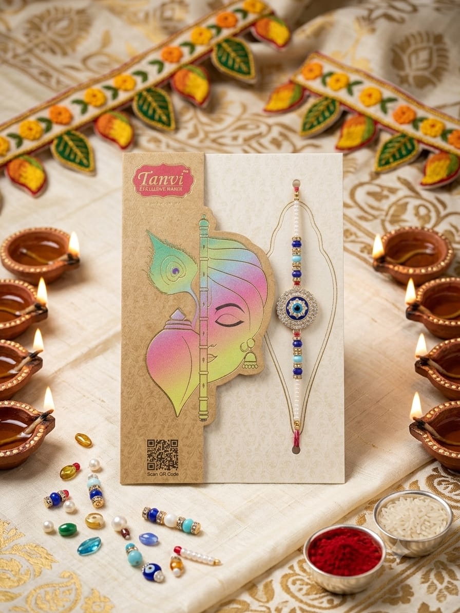 Tanvi Evil Eye Crystal Rakhi