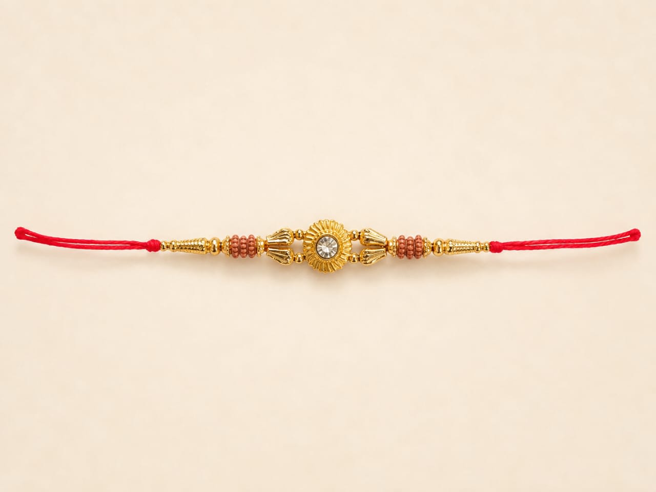 Handcrafted Sunburst Gold-Toned Designer Rakhi