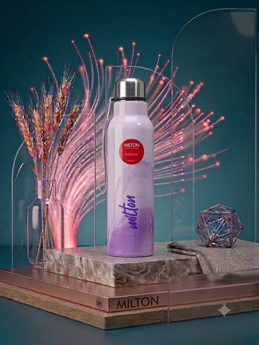 Milton Steel Marble 900 Insulated Stainless Steel Water Bottle – Pastel Lilac & Violet (900 ml)