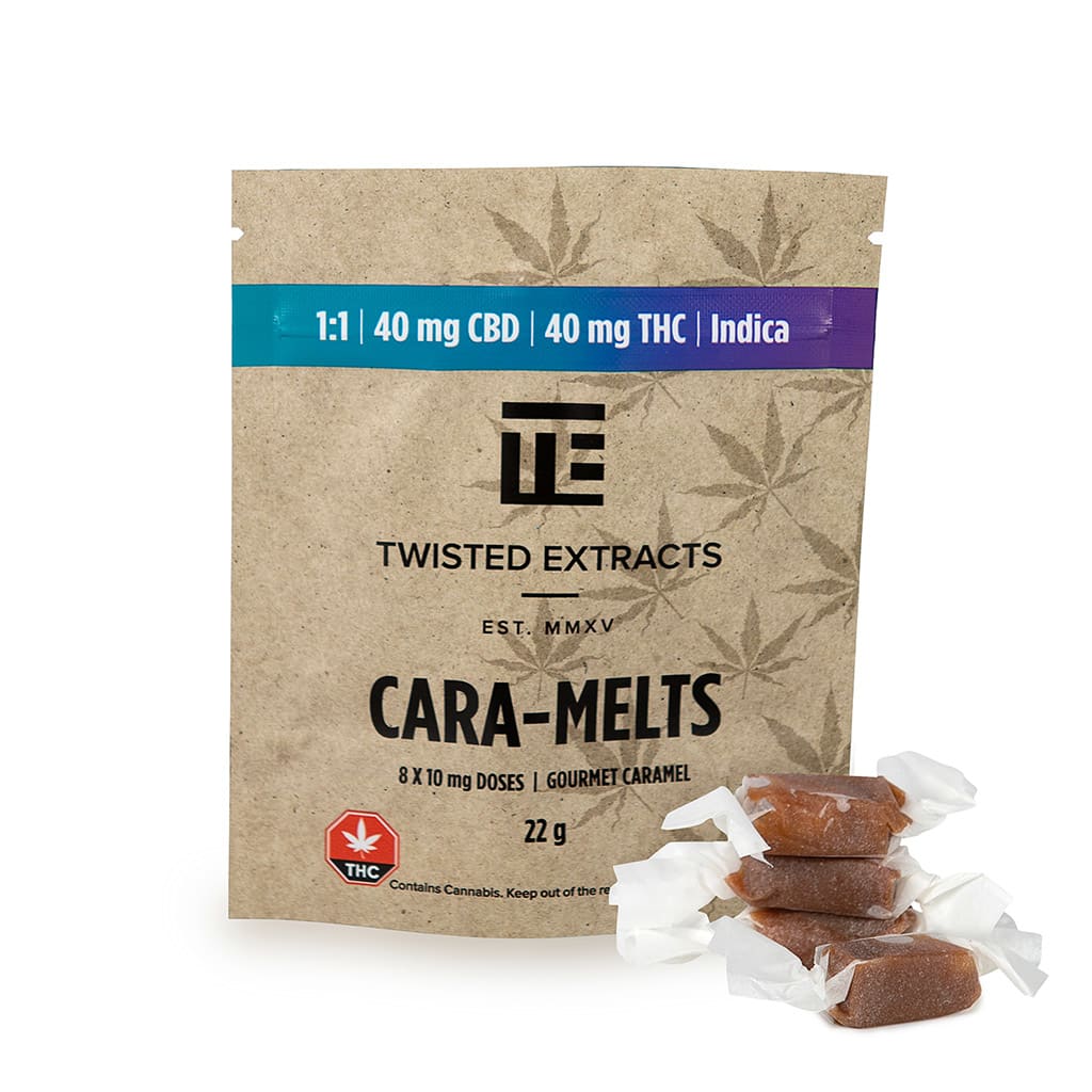 Twisted Extracts Cara-Melts Indica 1:1 (40mg THC + 40mg CBD)