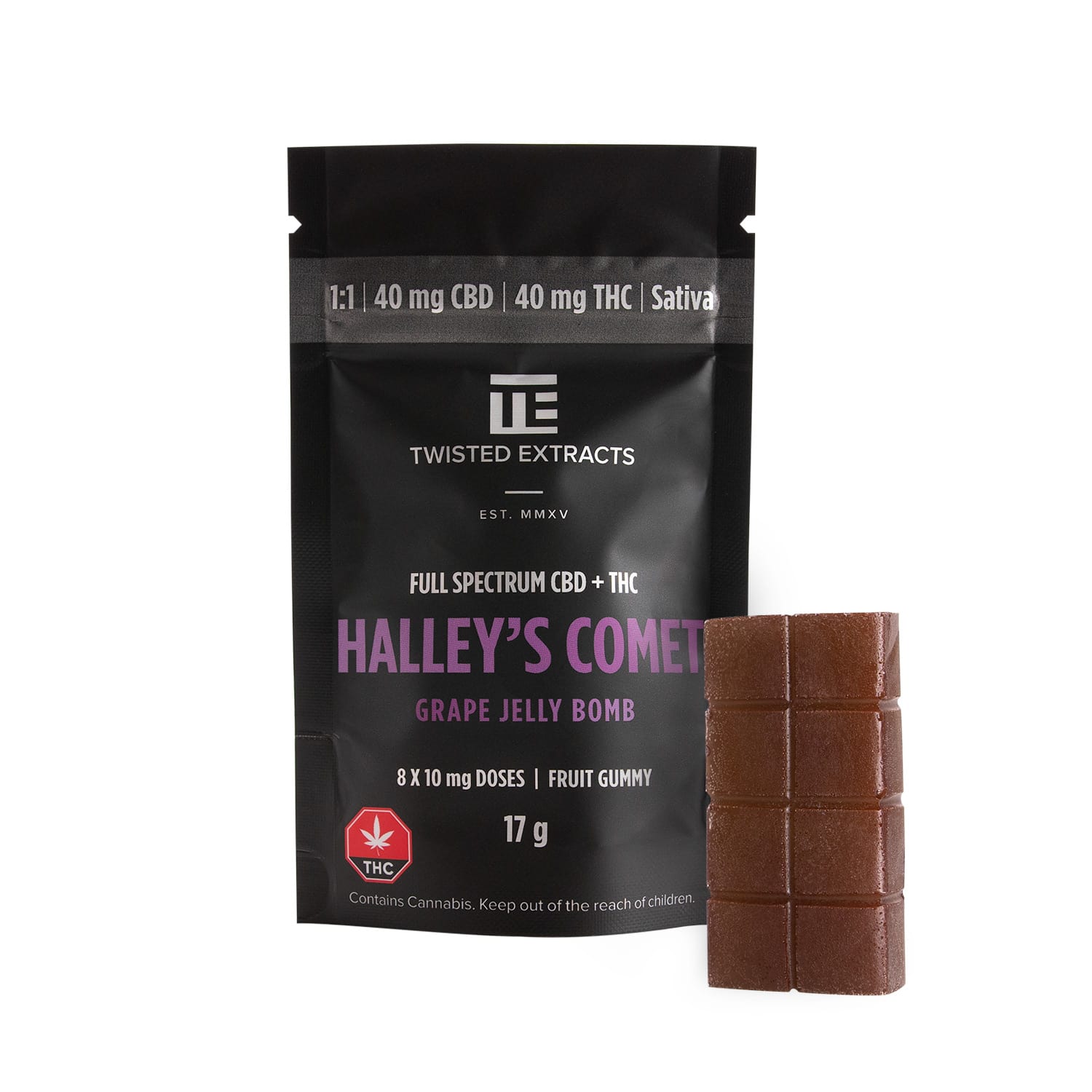 Twisted Extracts 1:1 Halleys Grape Jelly Bomb (40mg THC/40mg CBD)