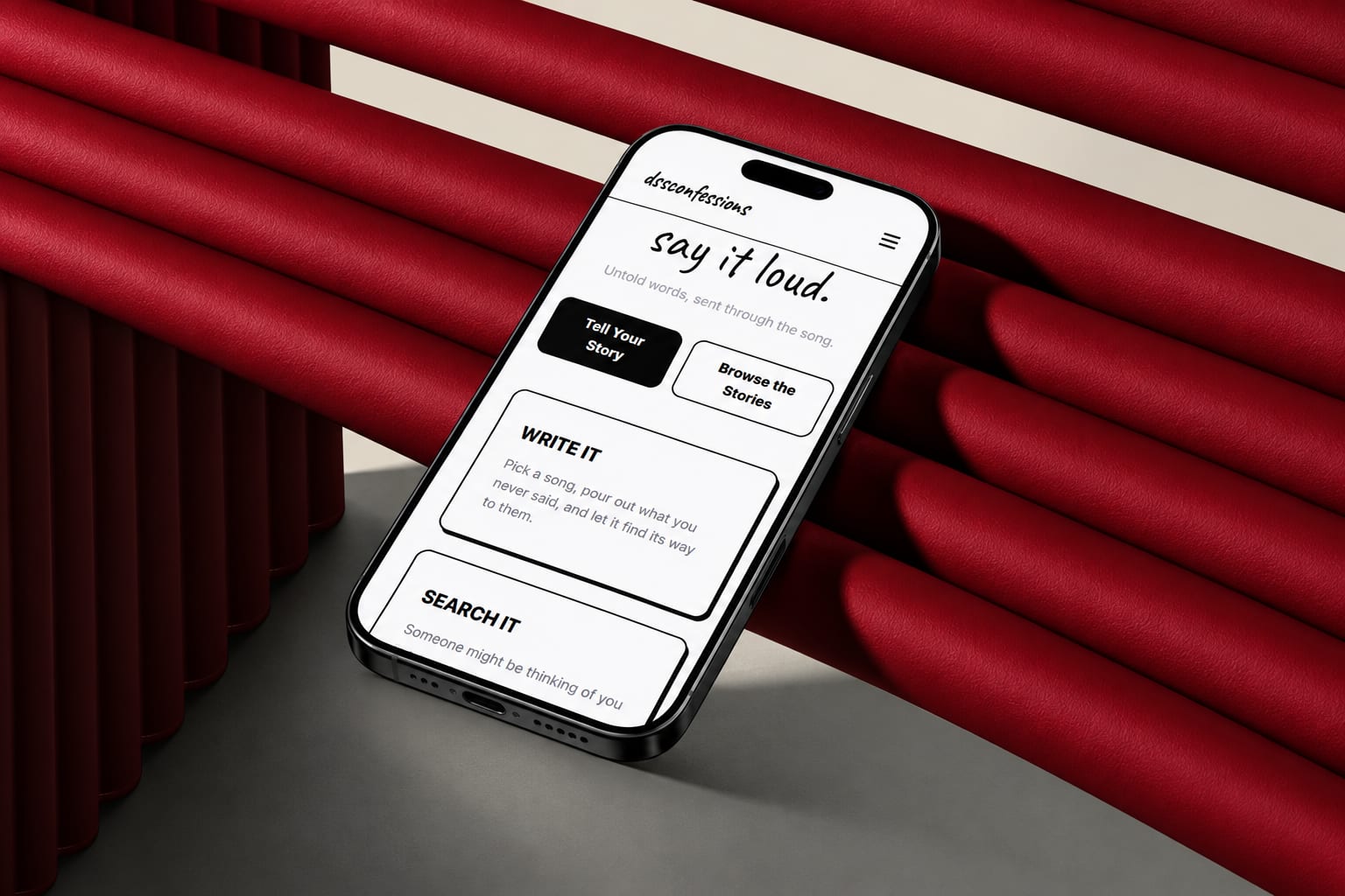 DSSconfessions website design for reading and sharing confessions — gallery image 1