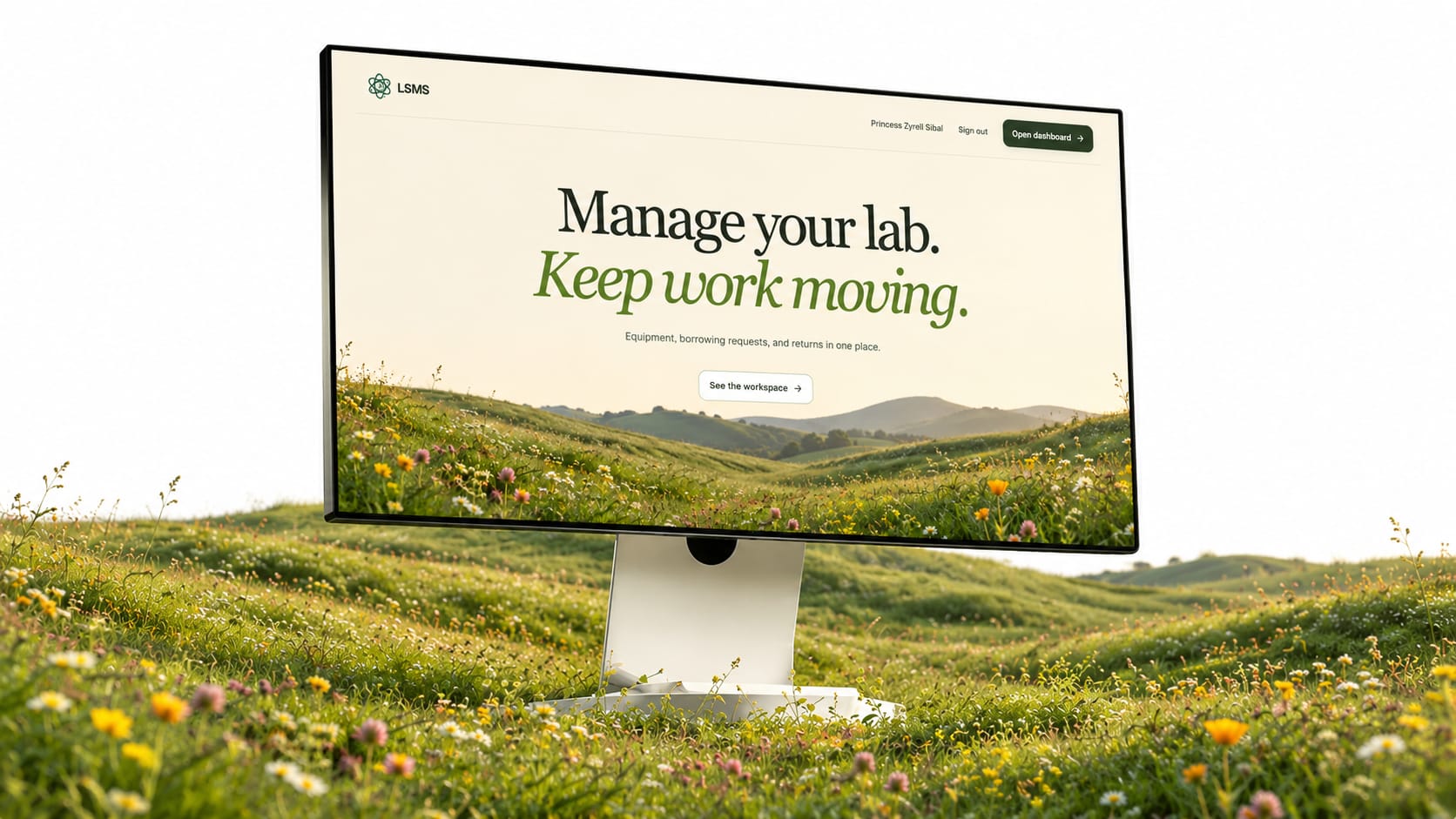Laboratory Science Management System (LSMS) web application interface