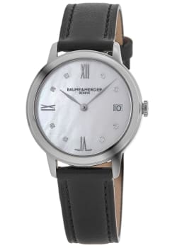 Baume & Mercier Hampton Quartz Silver Dial Leather Strap Women