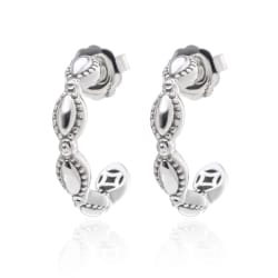Gucci Trademark Sterling Silver Heart Stud Women's Earrings