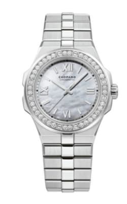 Chopard Alpine Eagle 33 Grey Dial Diamond Rose Gold Women's Watch  295384-5001