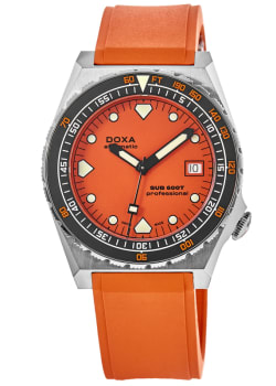 DOXA Sub 600T Professional Automatic Orange Dial Fabric Strap Men's Watch 861.10.351.21