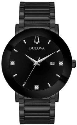 Bulova Orologio Uomo 97A124 Collezione CURV - Cronografo Curvo In Acciaio Tonalità Rosa, Cinturino In Pelle Marrone, Vetro Zaffiro, Impermeabile 30m