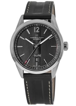Hamilton Khaki Field Auto 38MM Black Dial Leather Strap Men's