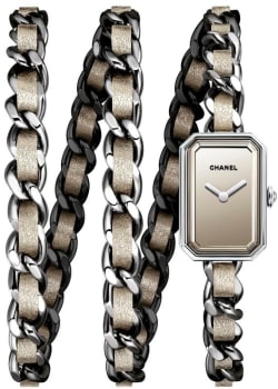 Chanel Boy-Friend Rectangle Black Dial Steel Women's Watch H5317