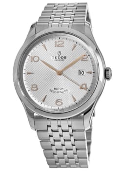 Tudor Style 38mm Black Dial Stainless Steel Men's Watch