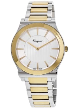 Salvatore Ferragamo F-80 Chronograph Gold Tone White Rubber Salvatore Ferragamo F-80 Chronograph Gold Tone White Rubber