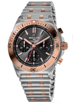 Breitling Chronomat B01 42 Chronograph Grey Dial Rose Gold & Steel Men's Watch UB0134101B1U1