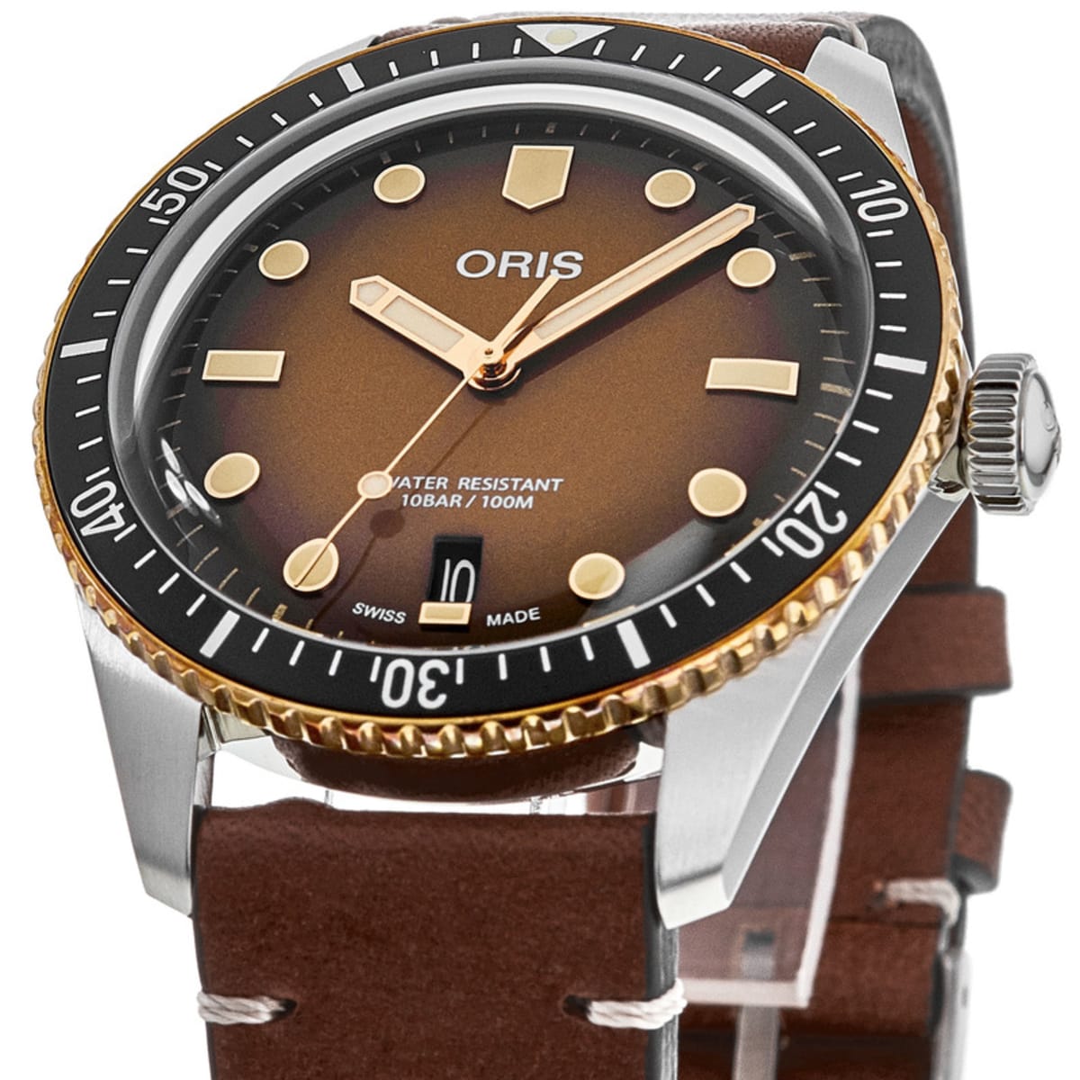 Leather strap brown - Watches - 07 5 20 58BR - Oris. Swiss Watches