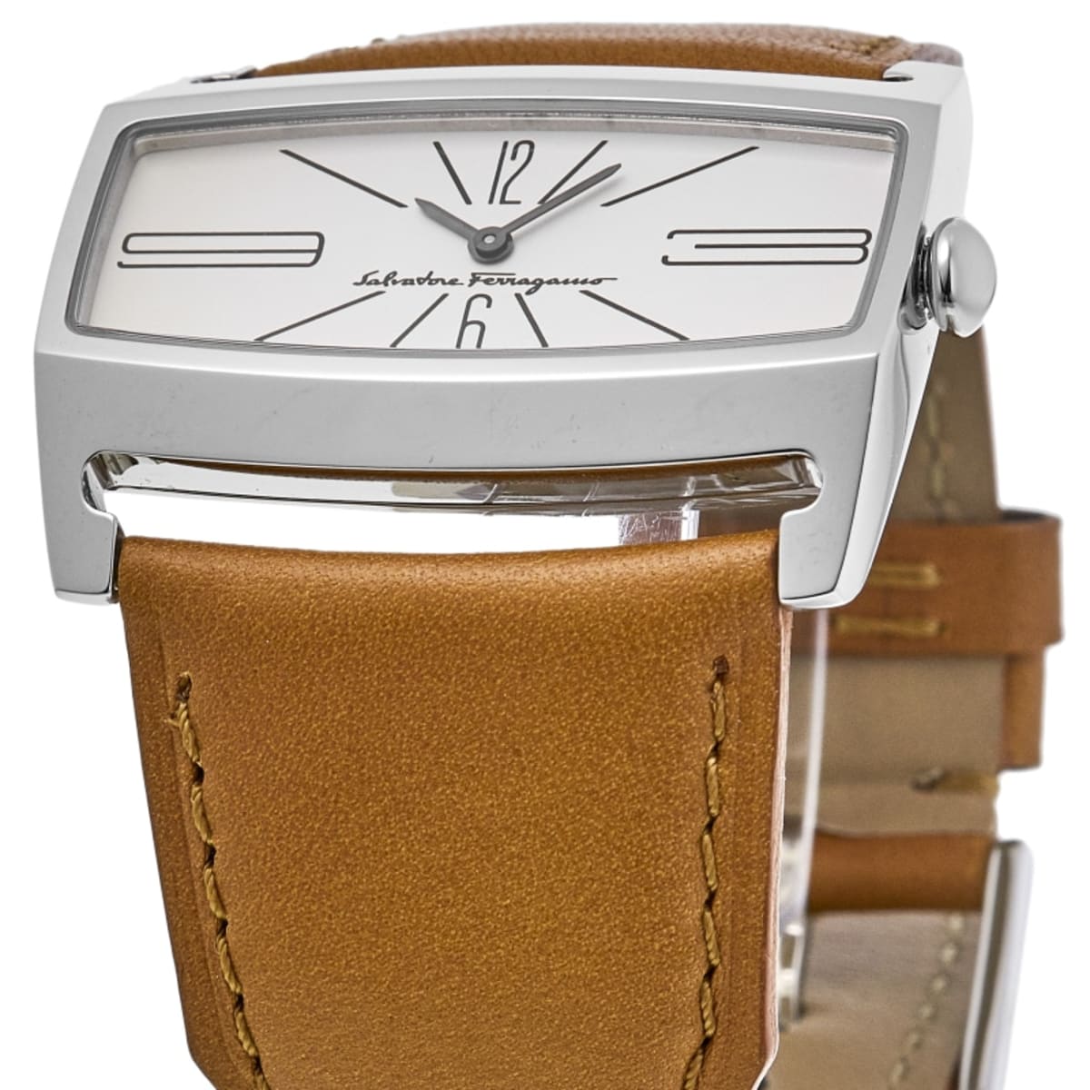 Salvatore Ferragamo Ivory Dial Brown Strap Women's Watch 030704-SD